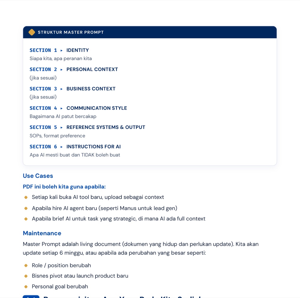 Struktur Master Prompt โ 6 bahagian