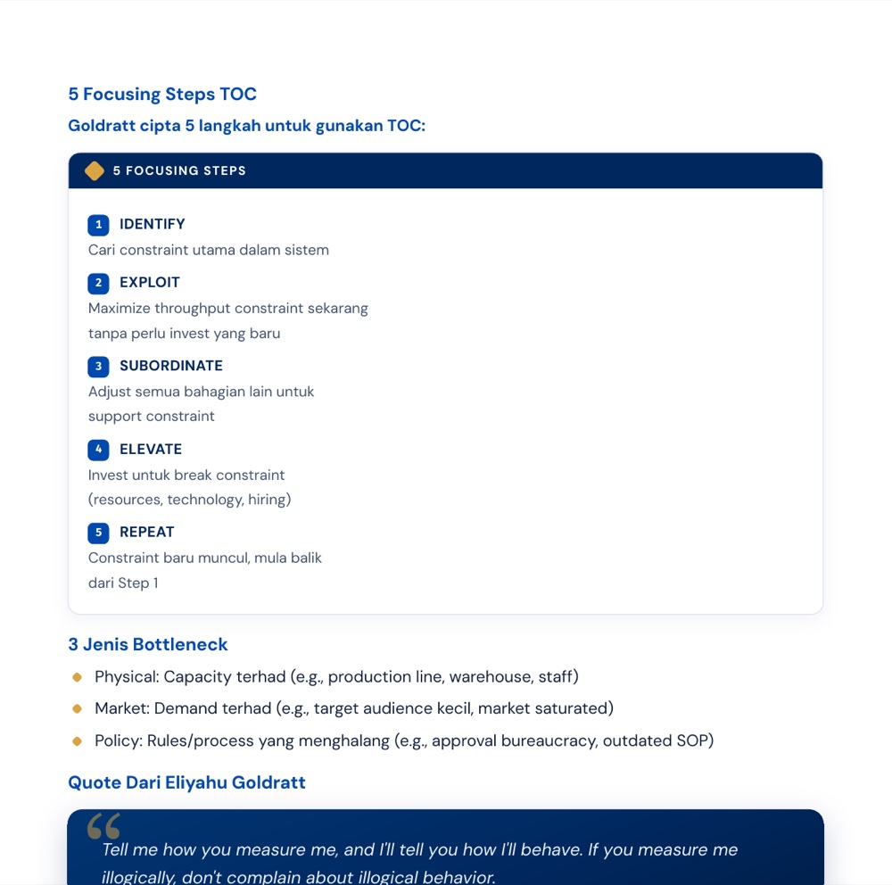 5 Focusing Steps โ Theory of Constraints